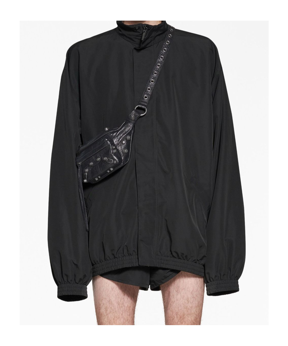 Balenciaga Black Le Cagole Studded Belt Bag In Black