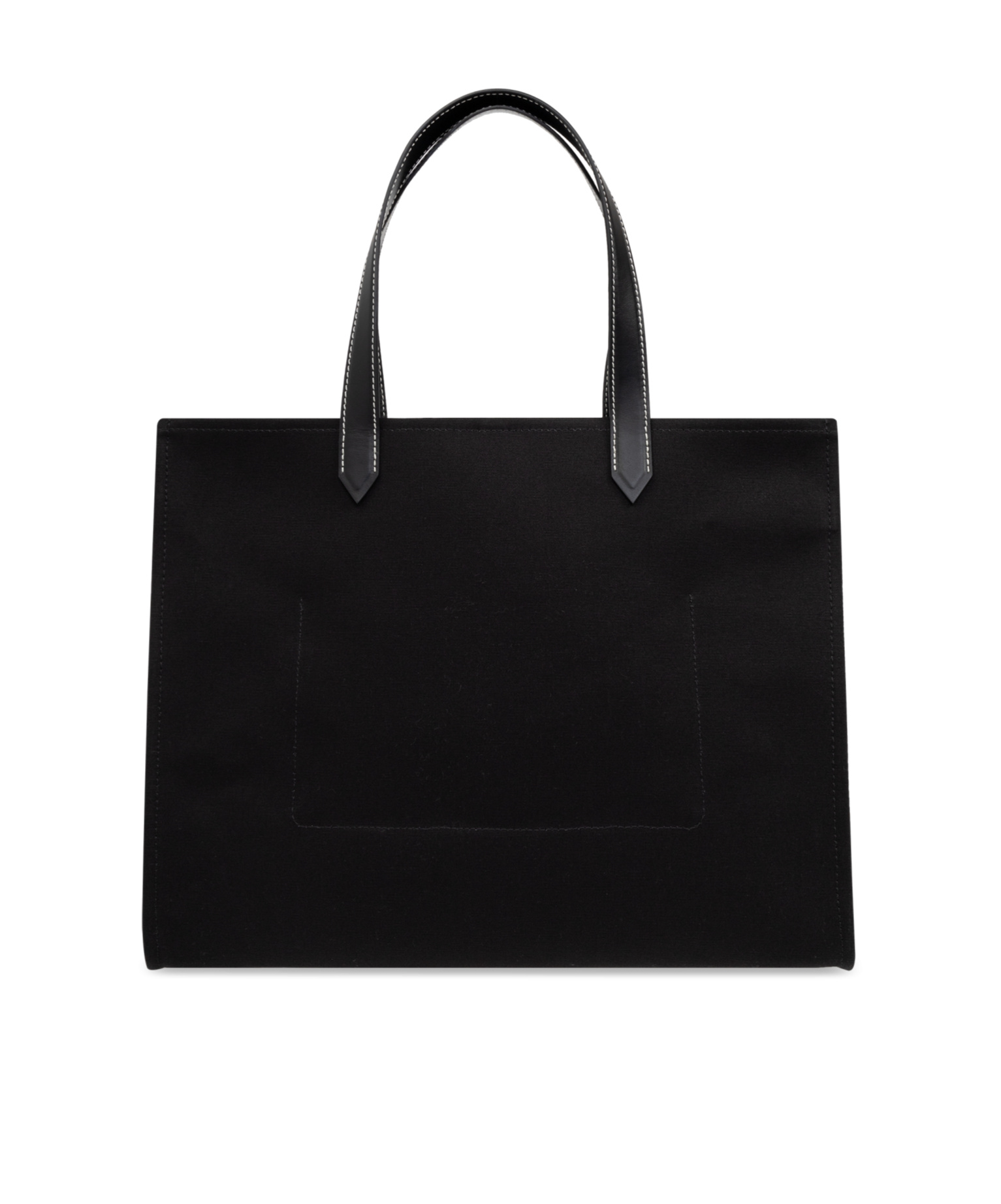 Balmain B-army Medium Shopper In Black And White Canvas And Leather In Black