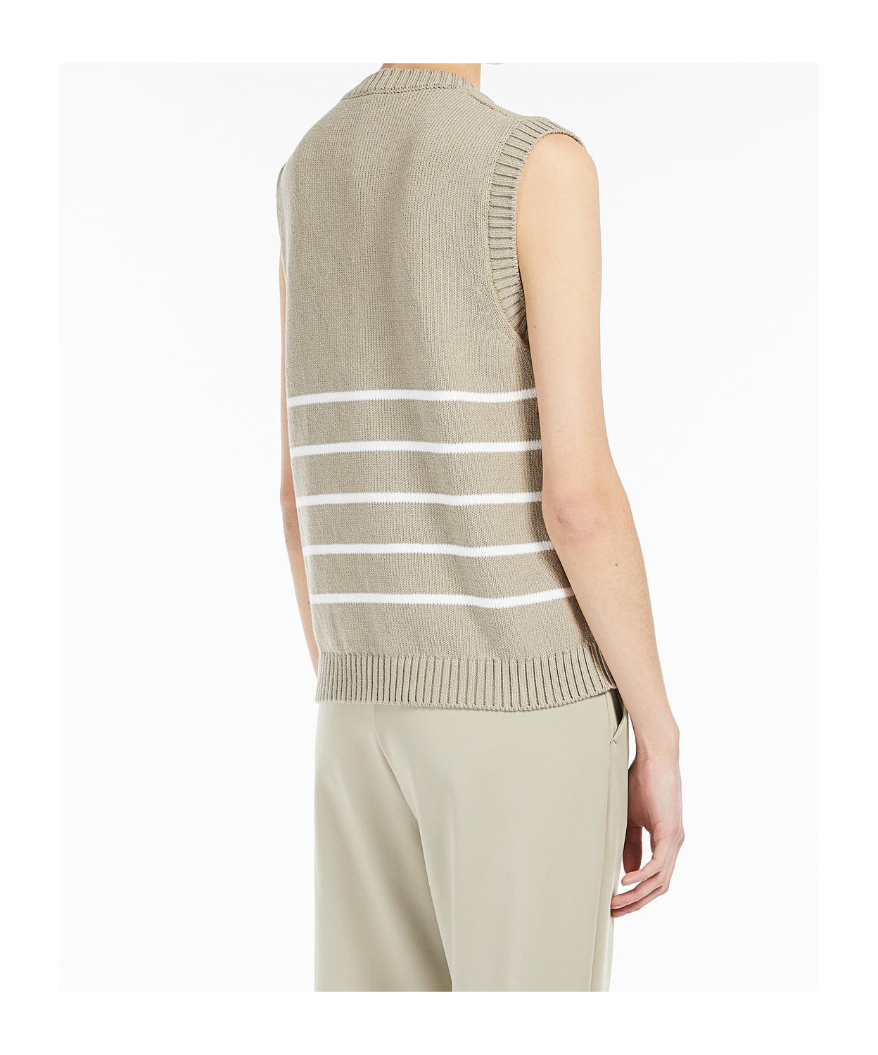 Max Mara V-neck Sleeveless Sweater In Nude