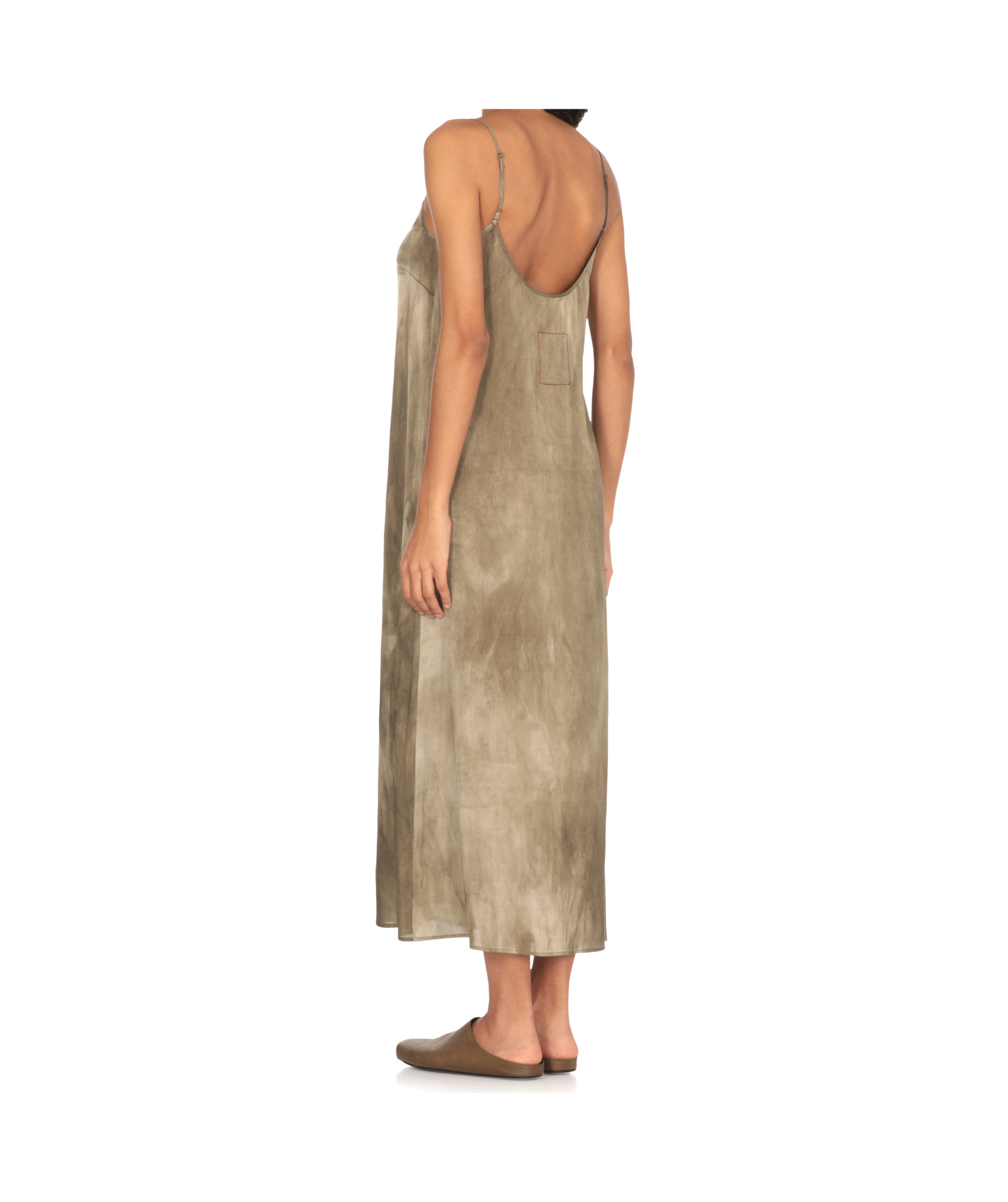 Uma Wang Green Silk Dress In Greygreen