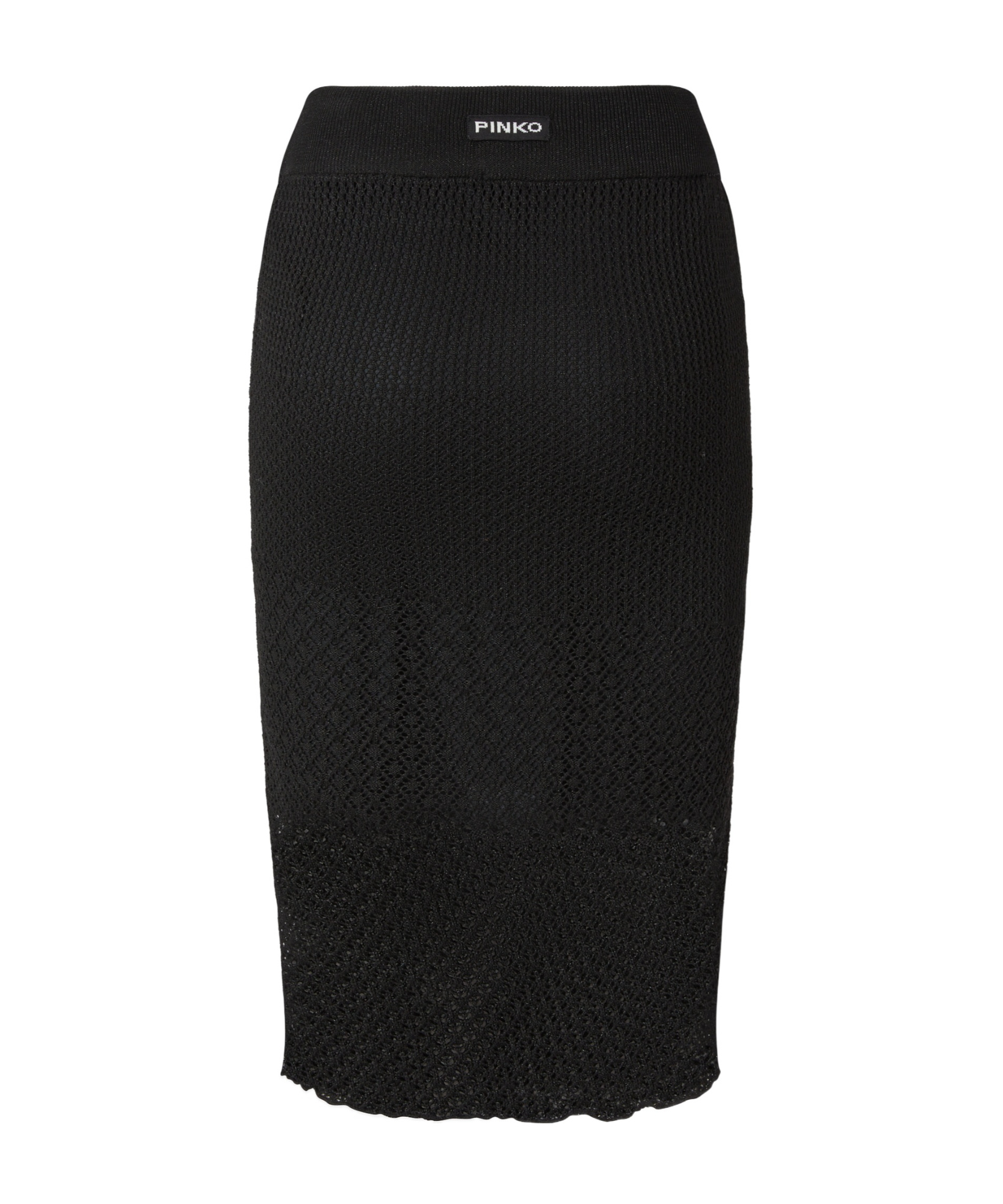 Pinko High-waisted Knitted Midi Skirt In Black