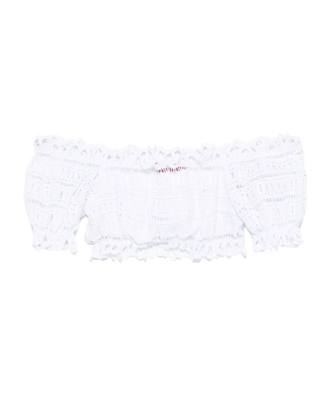 Ermanno Scervino Lace Cotton Cropped Top With Off-the-shoulder Design