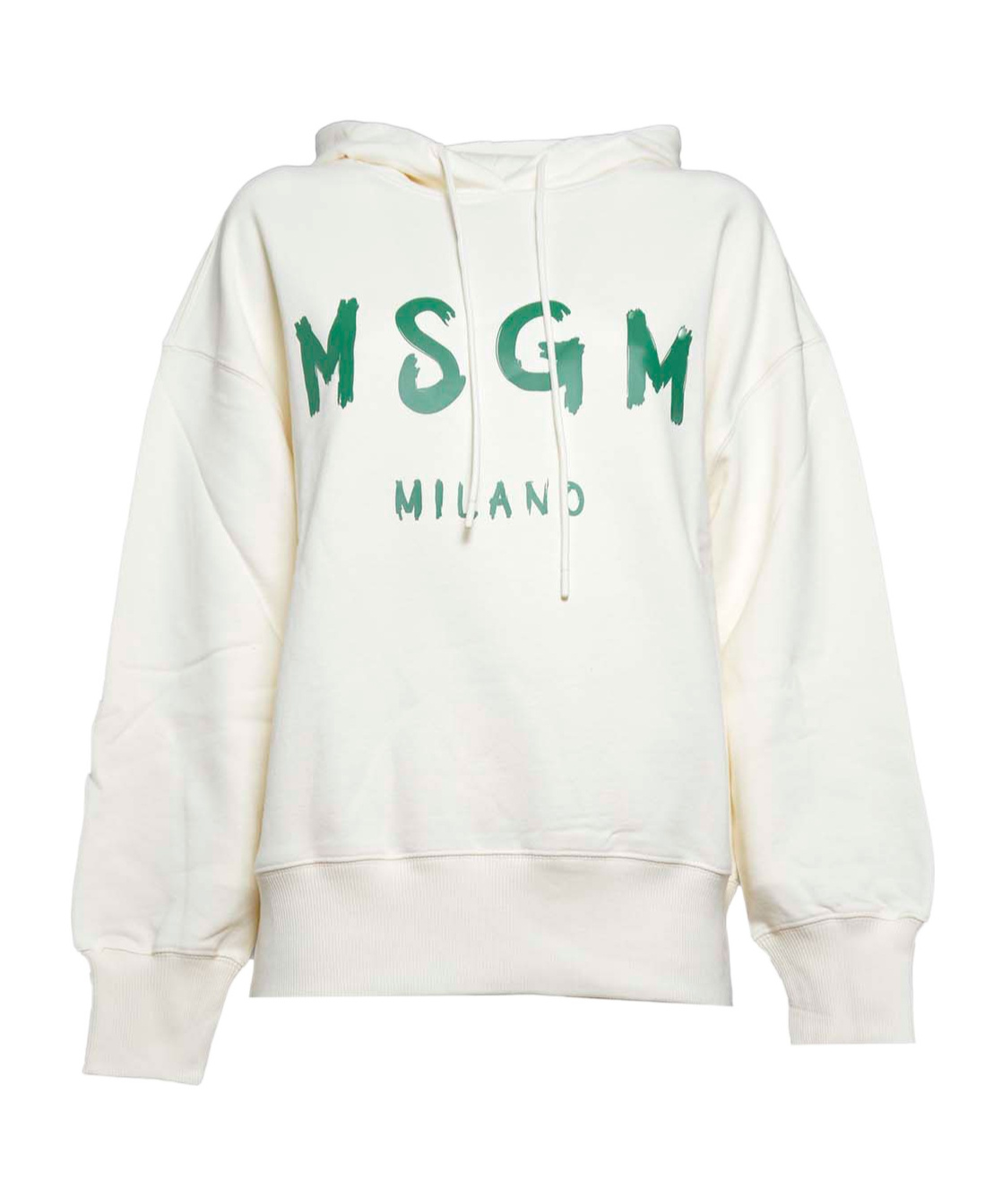 Msgm Logo Printed Drawstring Hoodie In White