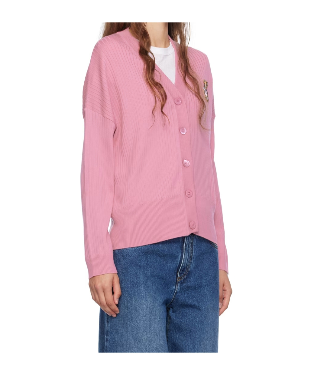 Moschino Pink Teddy Bear Cardigan In Pink