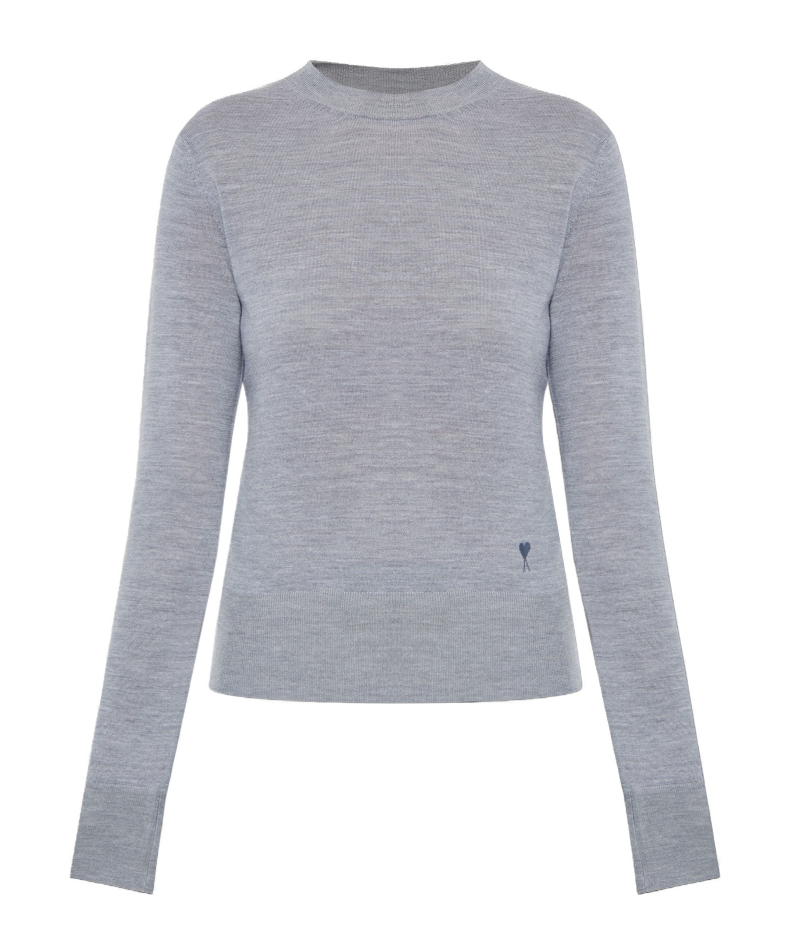 Ami Alexandre Mattiussi Crew Neck Long-sleeved Sweater In Gray