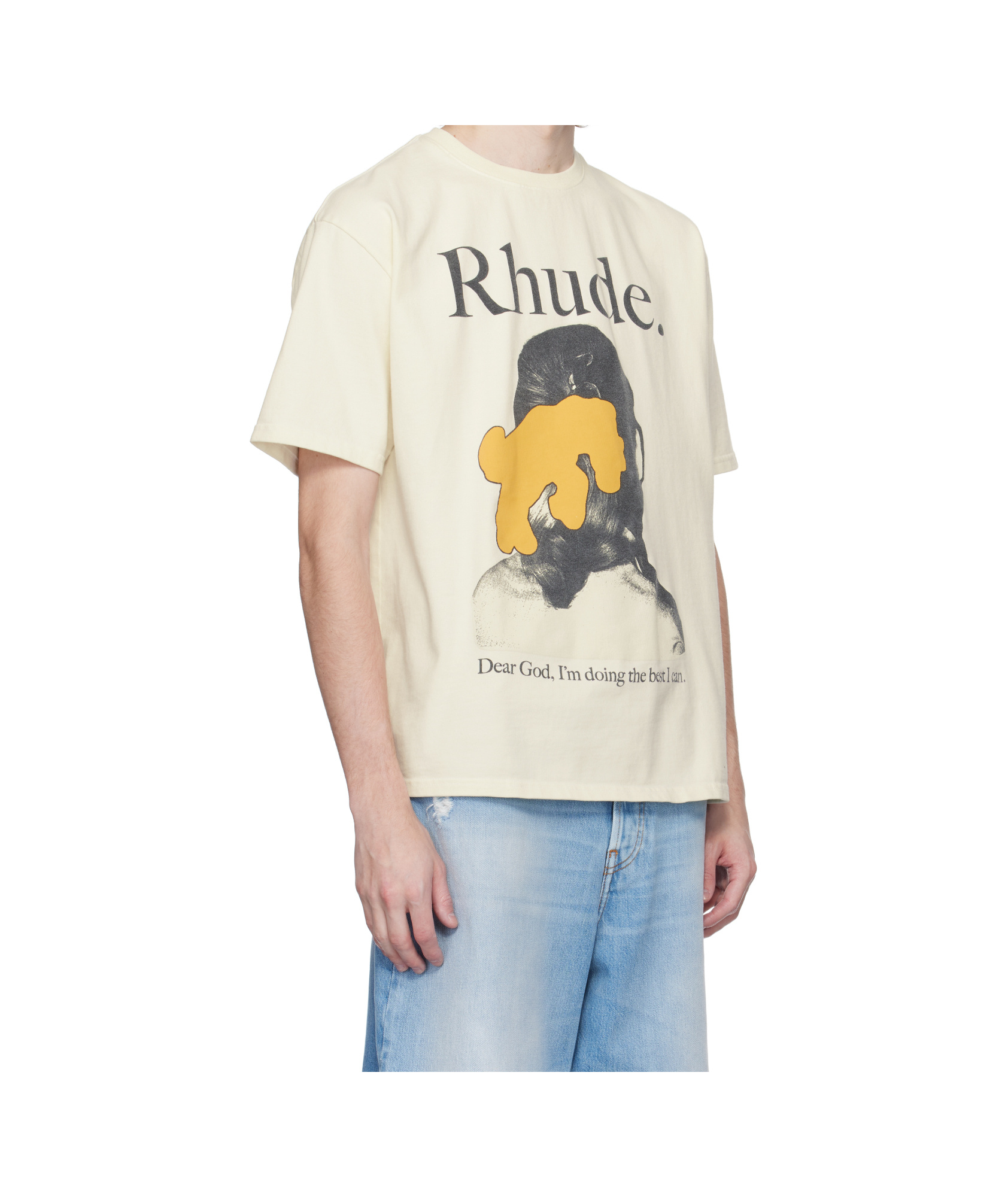 RHUDE OFF-WHITE PONYTAIL T-SHIRT
