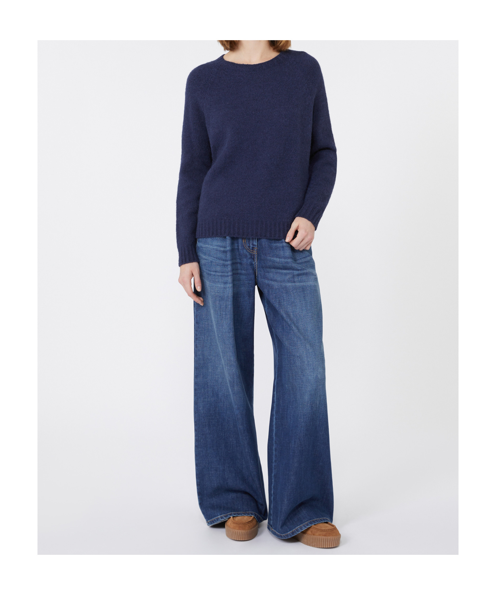 Weekend Max Mara Alpaca And Cotton Sweater In Blue