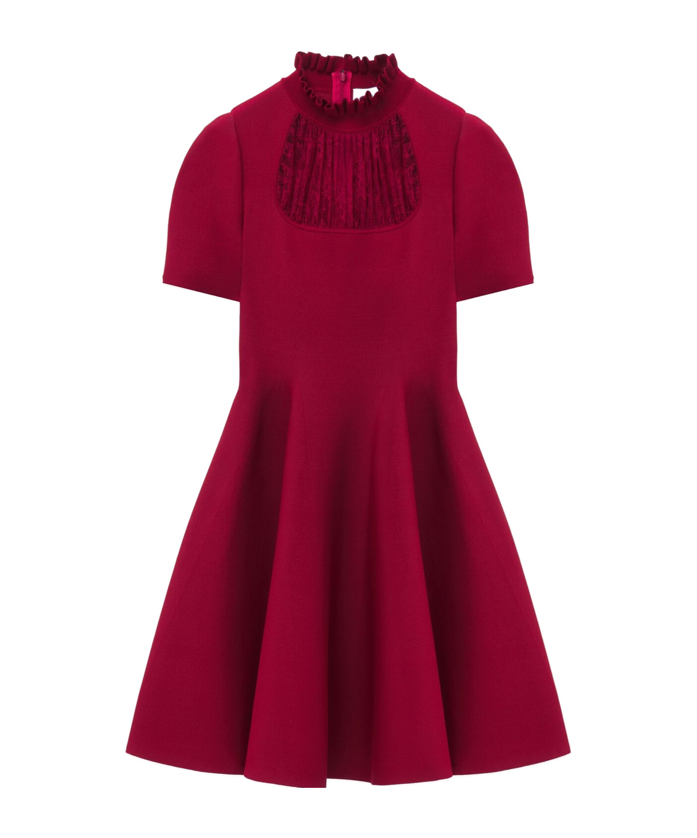 Alexander Mcqueen Lace Panel Mini Dress In Red