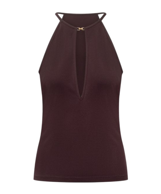 Tom Ford Cut Out Halterneck Top In Burgundy