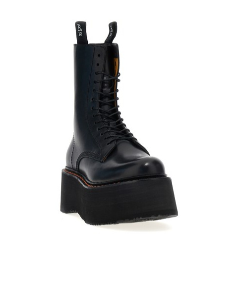 R13 Double Stack Platform Boots In Black
