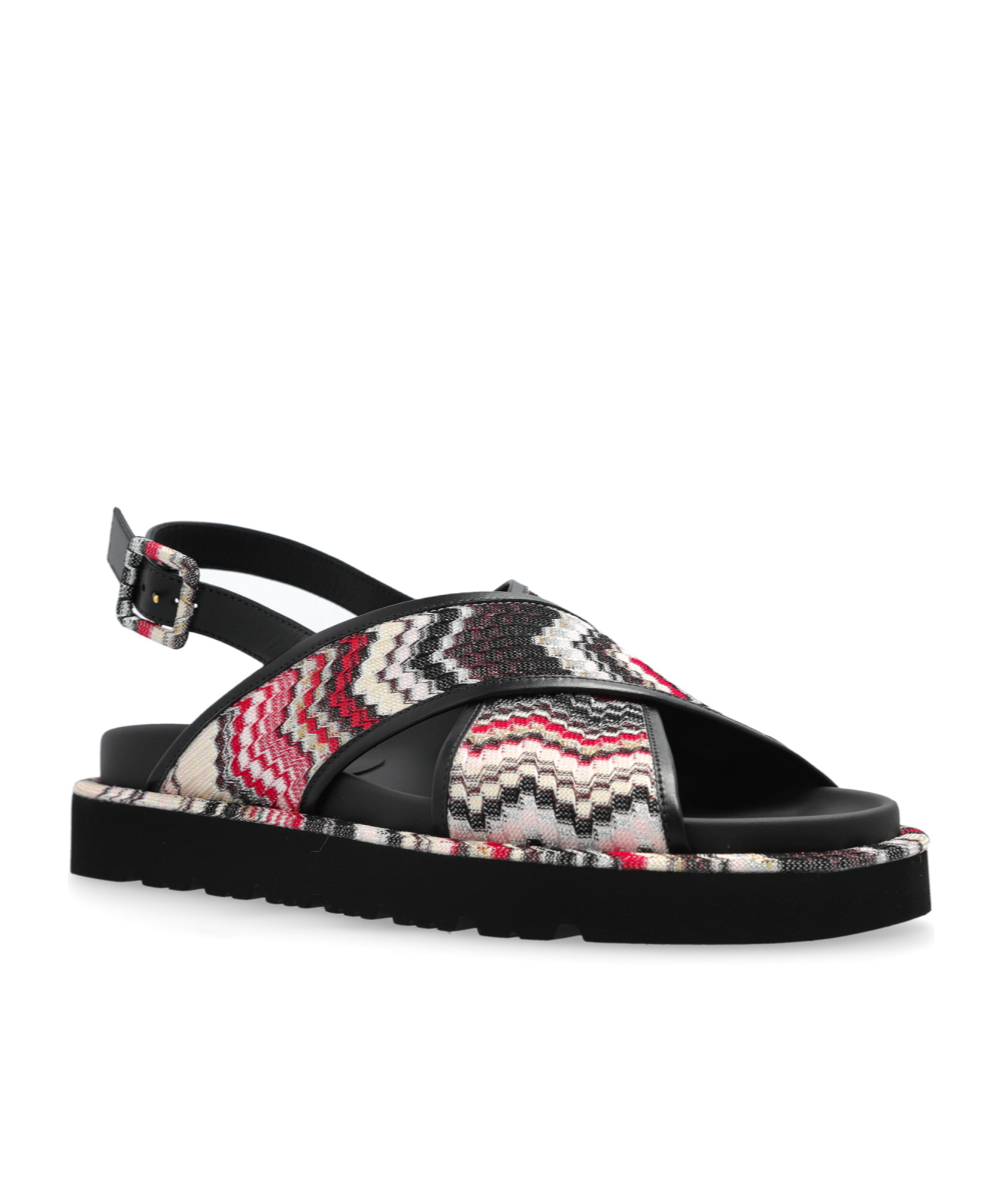 Shop Missoni Zigzag Slingback Sandals In Black