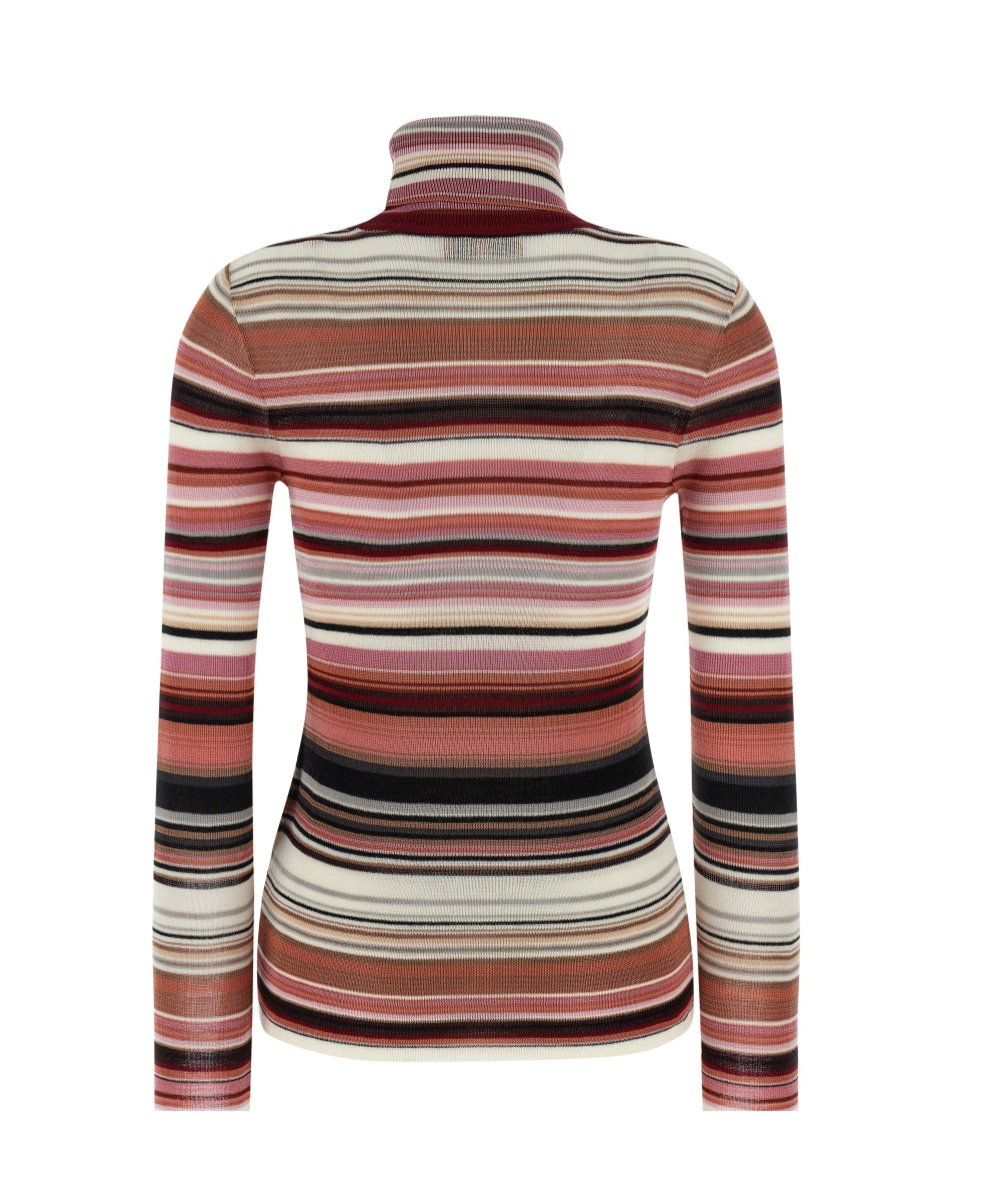 Missoni Striped Turtleneck Sweater Sweaters And Cardigans Pink In Multi