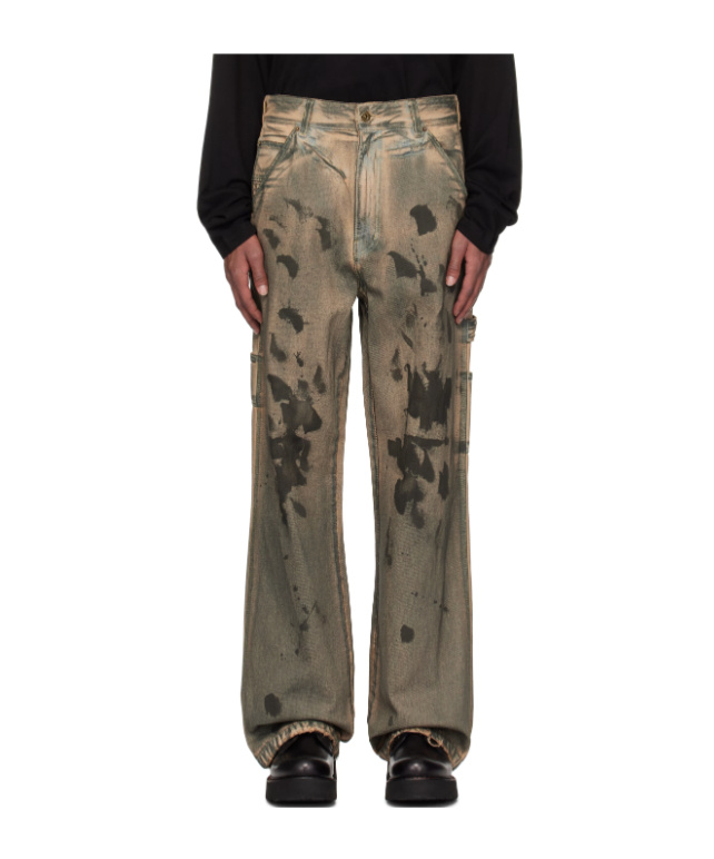 We11 Done Belt Loop Jeans In Green