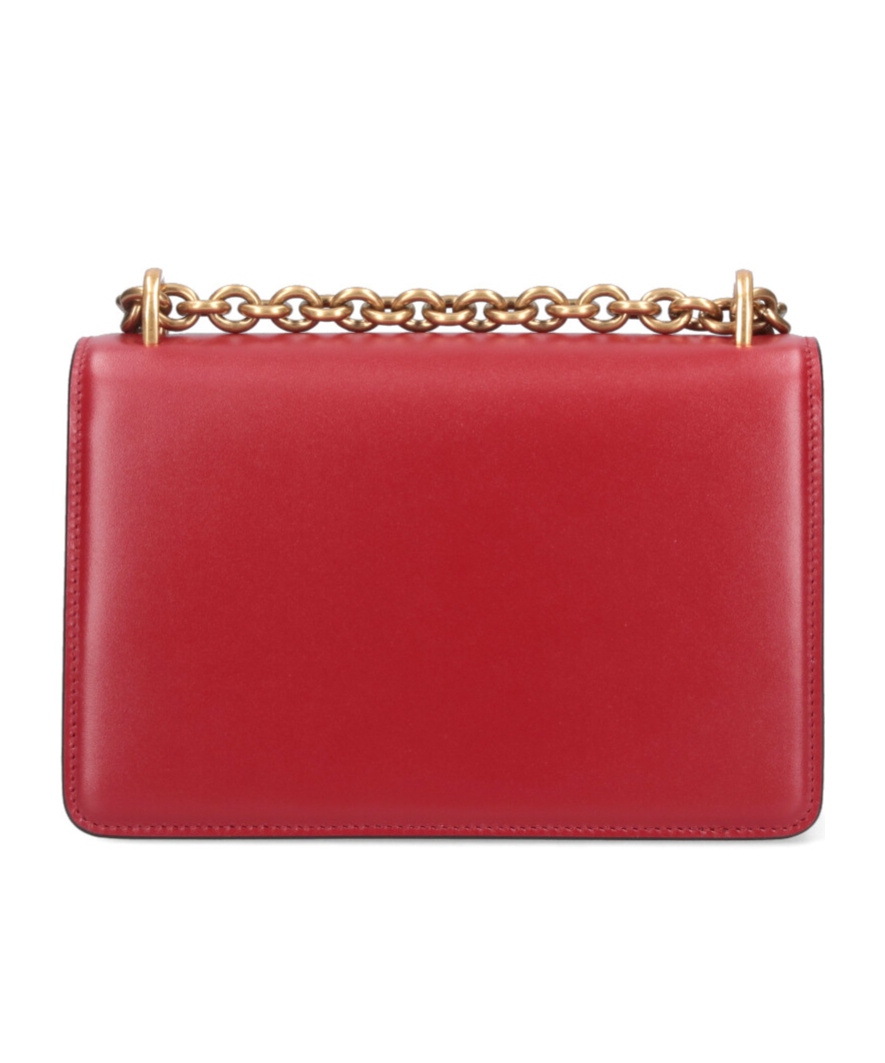 Valentino Garavani Vain Vlogo Leather Shoulder Bag In Red