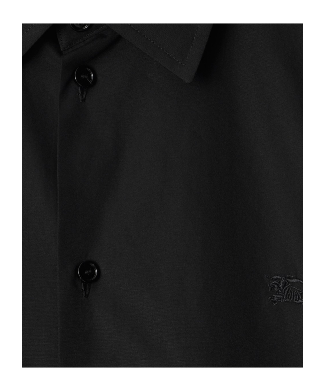 Burberry Tailored Shirt With Curved Hem And Point Collar In Black