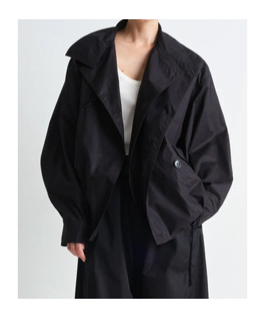 Lemaire Cotton Double-breasted Jacket In Black