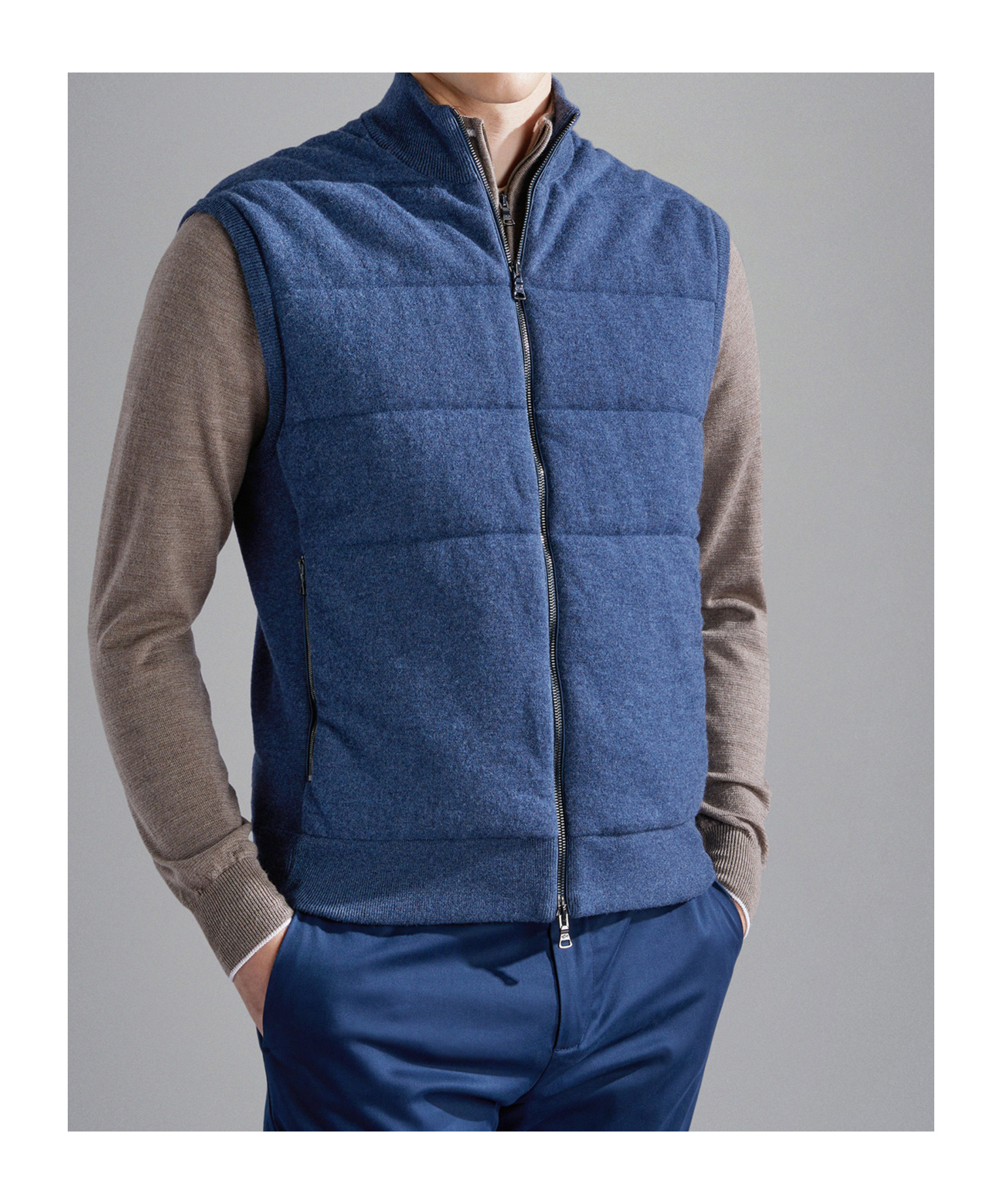 Shop Paul & Shark Zippered Vest In Blue