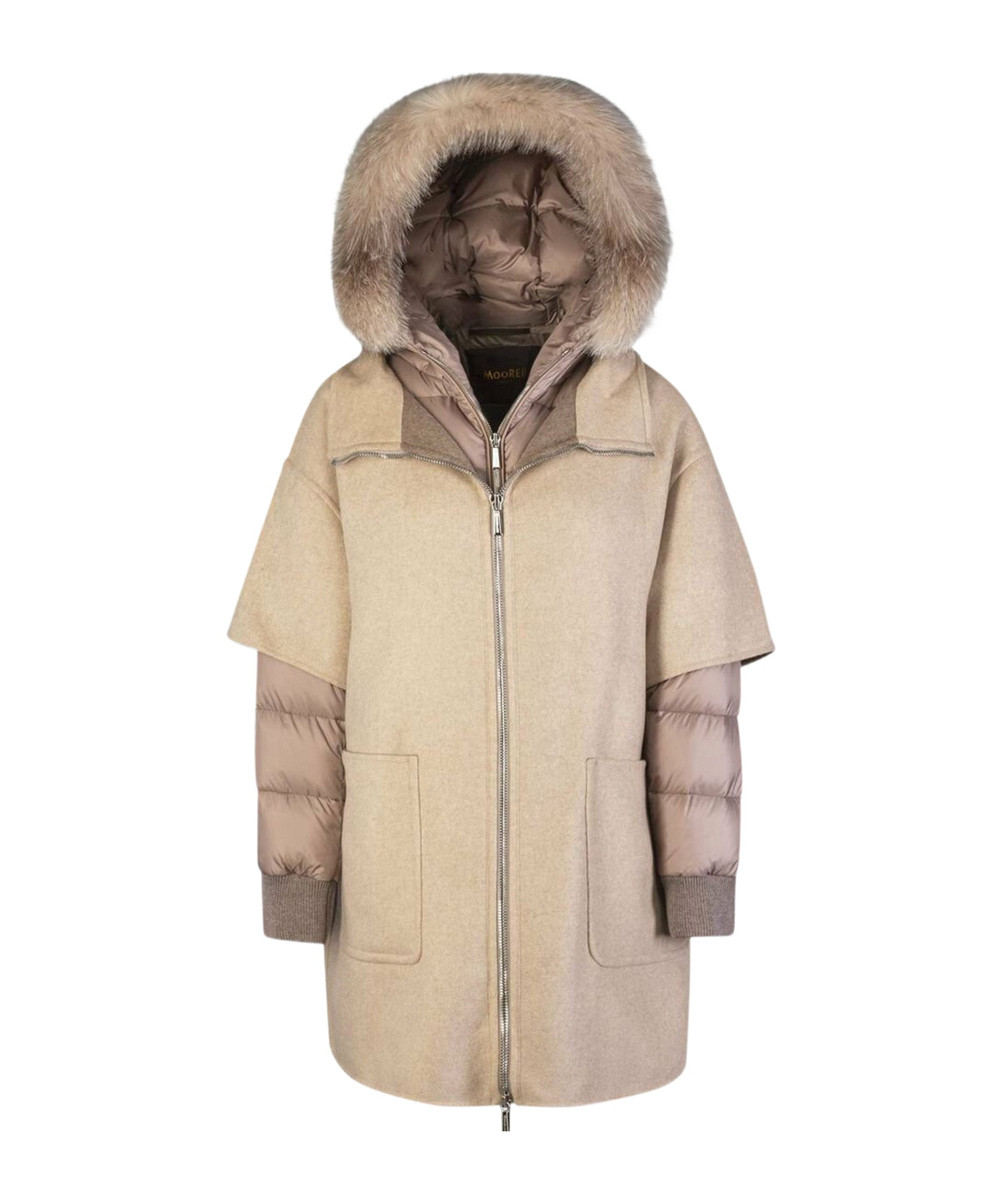 Moorer Hooded Down Jacket In Nude