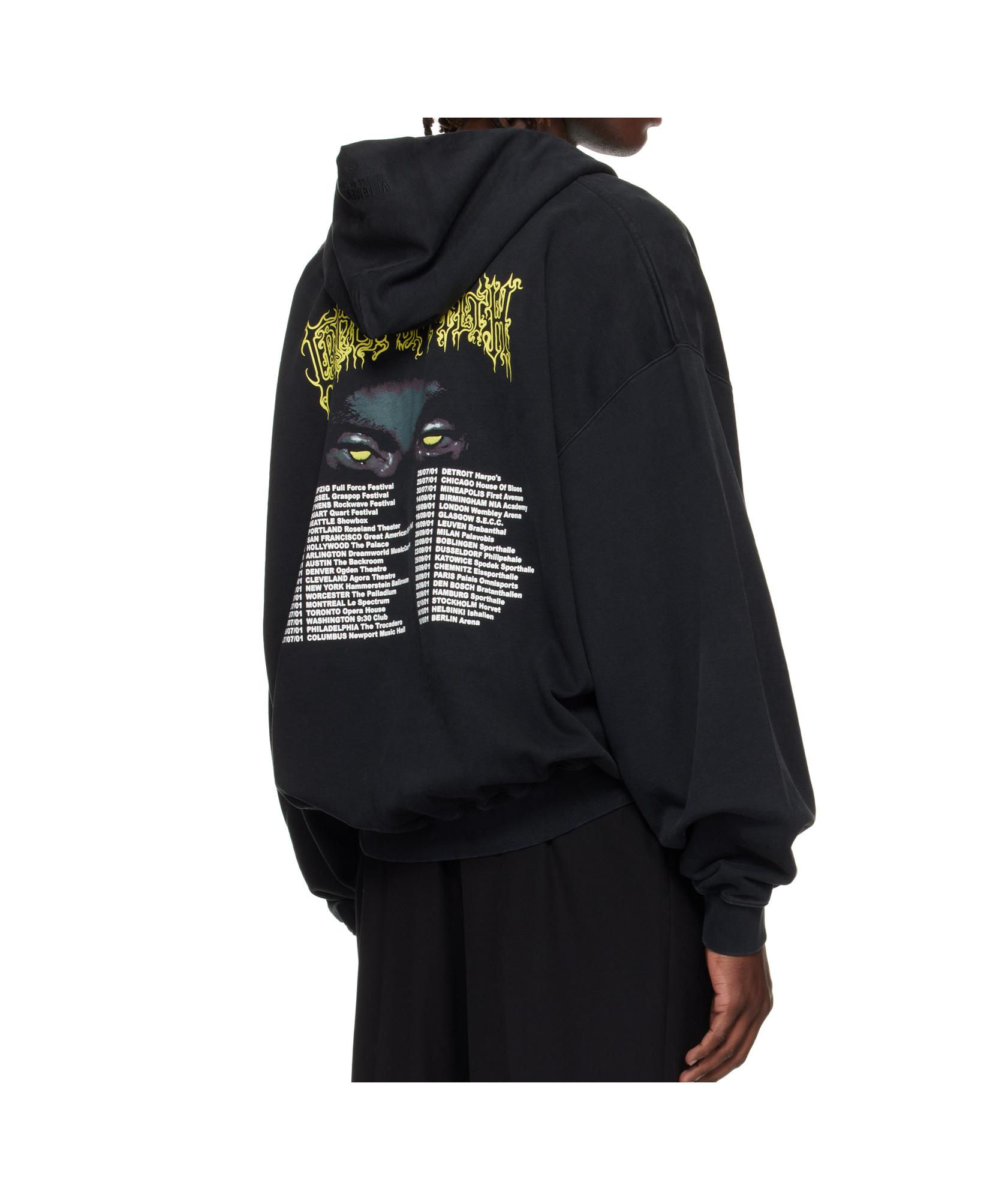 Vetements Mens Black Pandaemonaeon Relaxed-fit Cotton-jersey Hoodie In Black