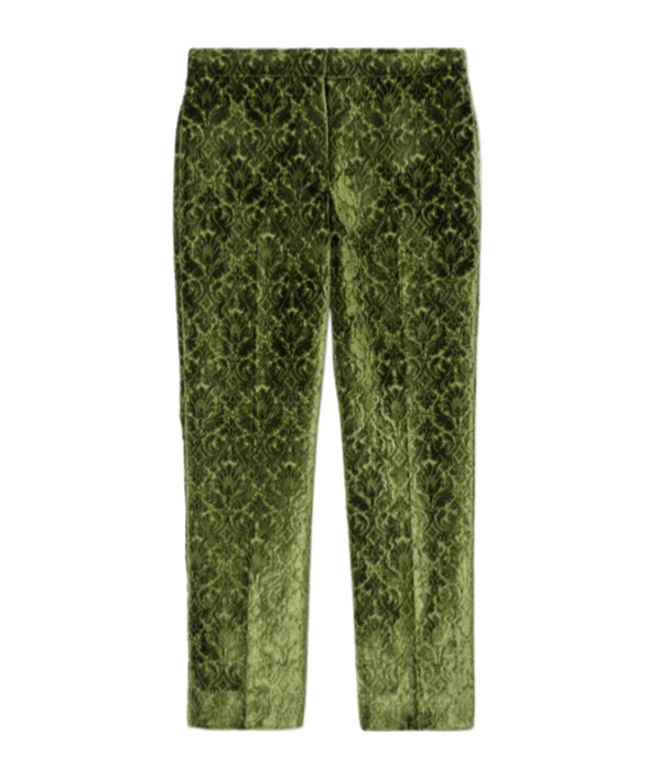 Burberry Baroque Velvet Tailored Trousers In Green