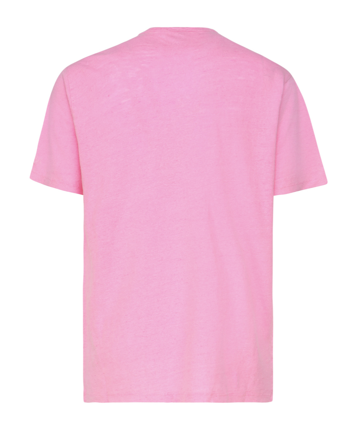 Mc2 Saint Barth Man Pink Linen Jersey T-shirt Ecstasea With Pocket In Pink