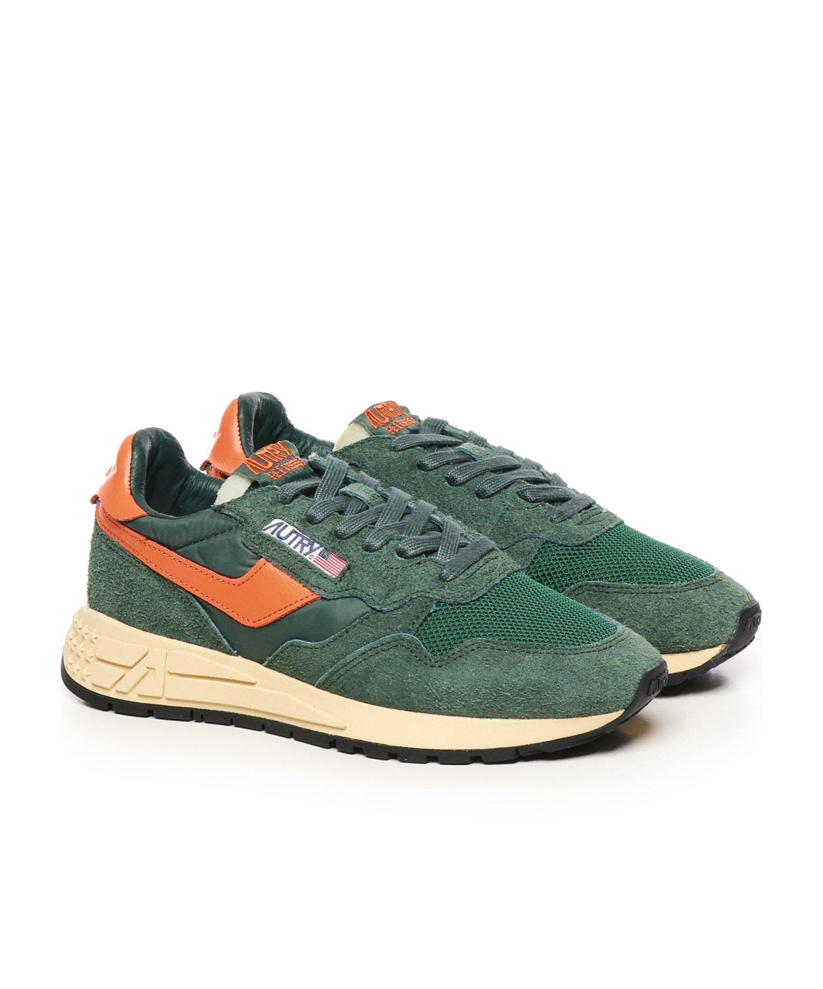 Autry Reelwind Low Green Sneakers With Logo In Green