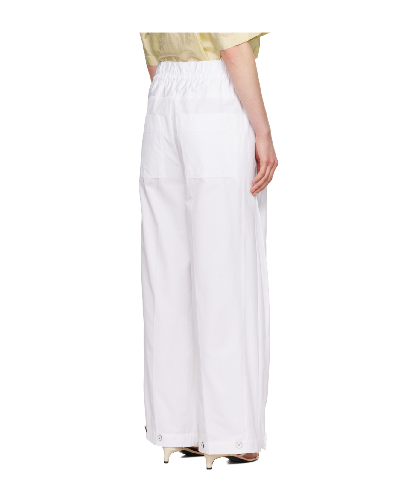 Jil Sander Elasticated Waistband Pleated Trousers In White
