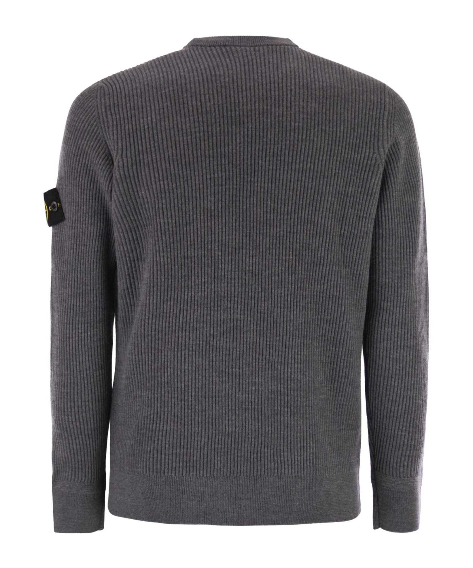 Stone Island Crew-neck Jumper With Ribbed Edges In Gray