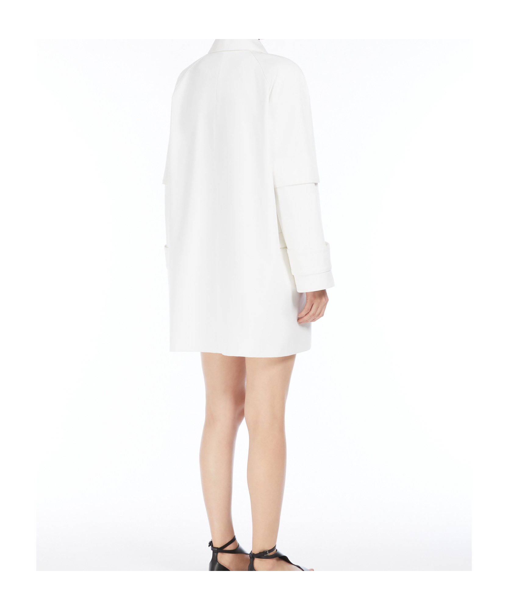 Max Mara Water-repellent Gabardine Trench Coat In White