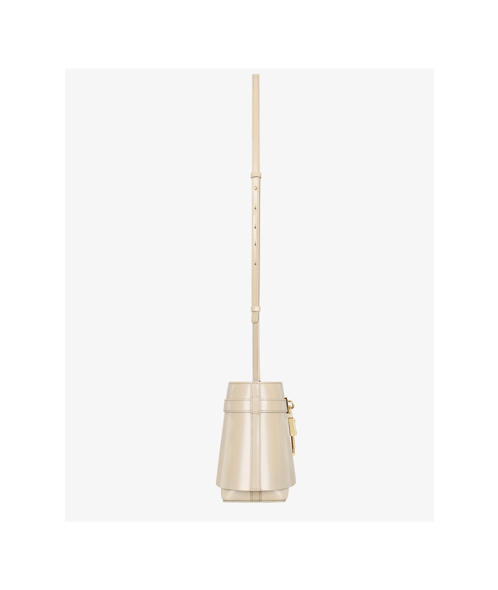 Givenchy Medium Shark Lock Leather Bucket Bag In Nude