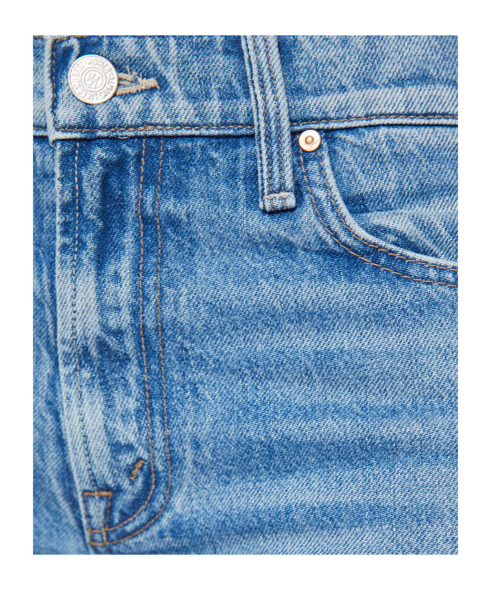 Mother Womens The Bookie Flood Straight-leg Flared Stretch-denim Blend Jeans Sow Surreal In Blue