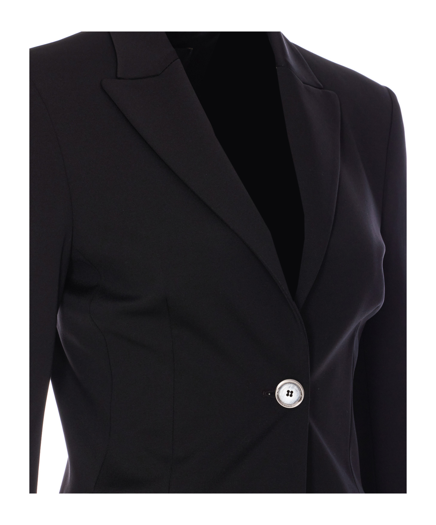 Pinko Notched-lapels Single-breasted Blazer In Black
