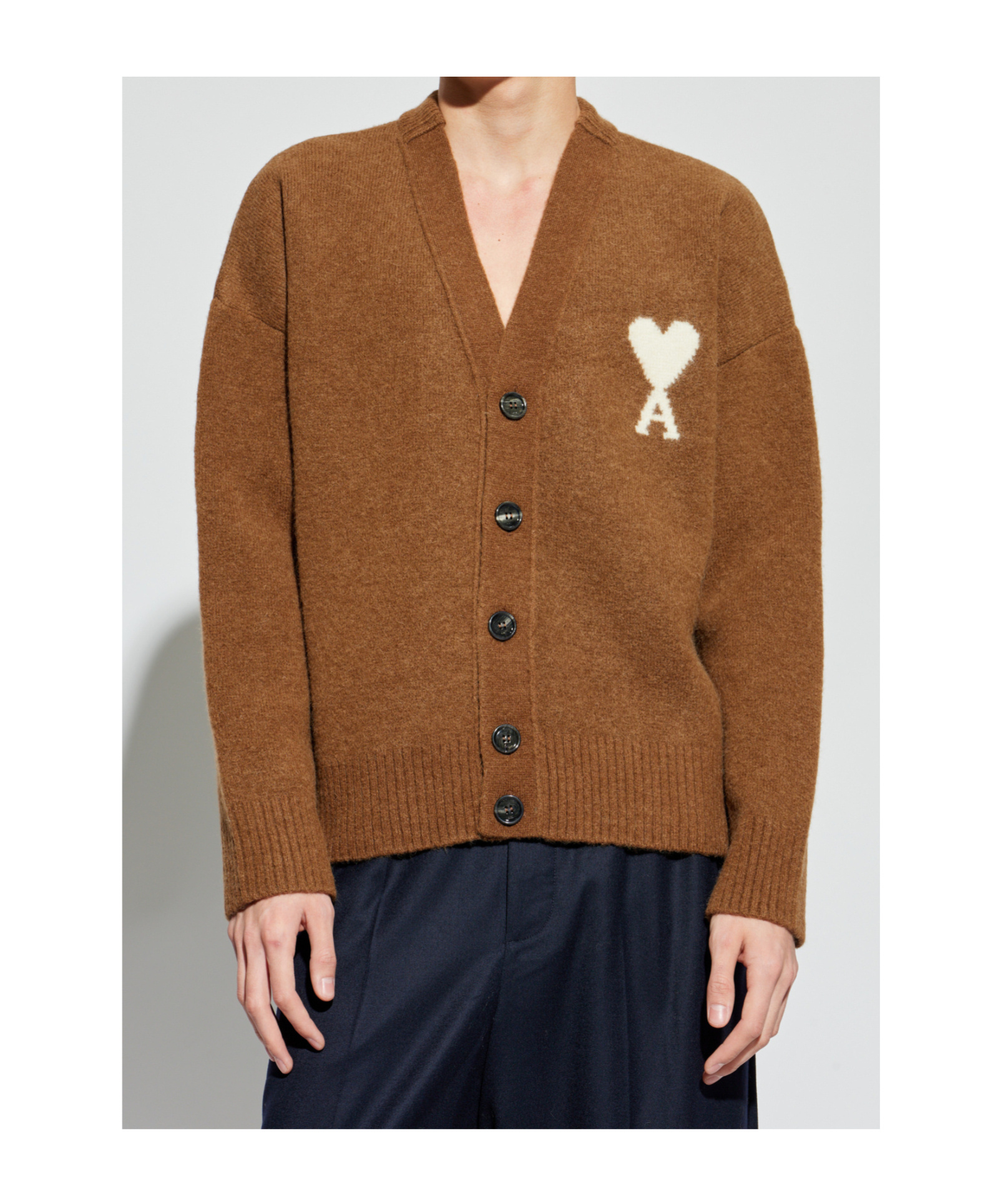 AMI ALEXANDRE MATTIUSSI AMI PARIS AMI DE COEUR KNITTED CARDIGAN