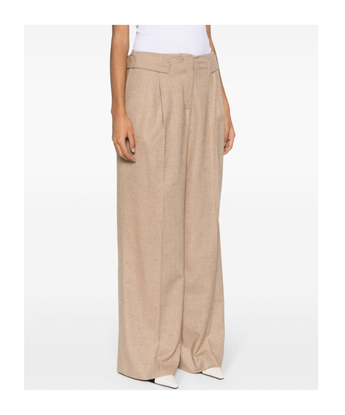 Remain Birger Christensen Wide-leg Textured Trousers In Nude