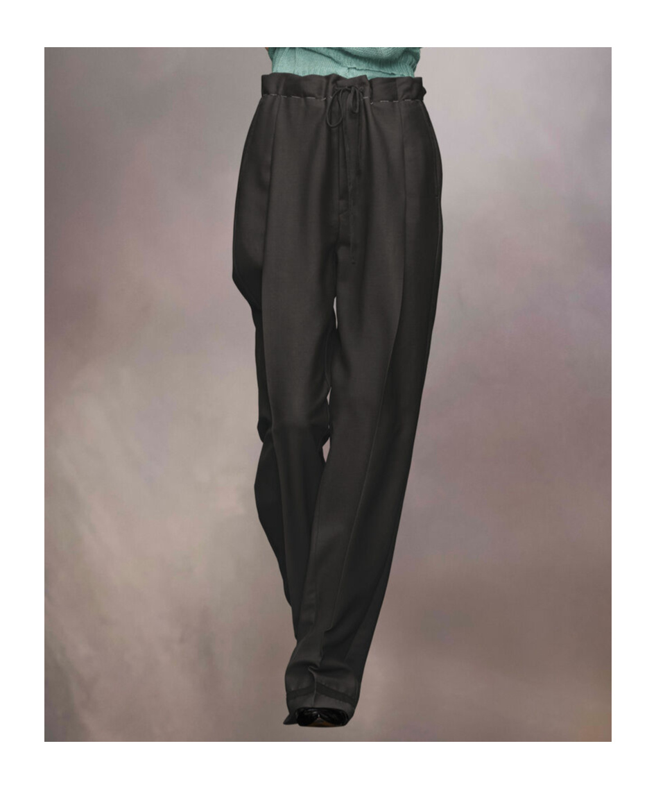 Maison Margiela Drawstring Casual Pants In Black