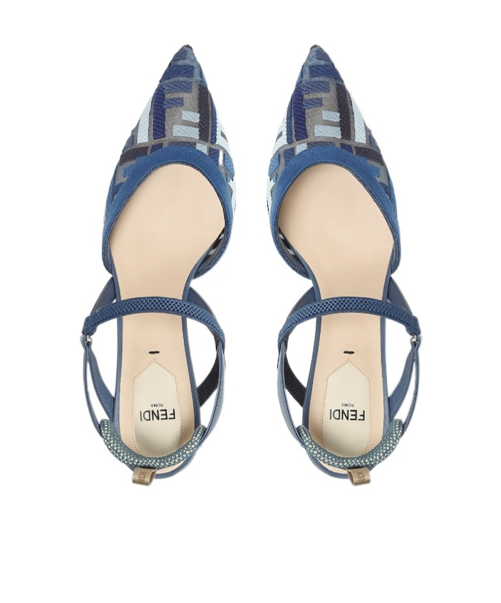 Fendi Pointed Toe Pumps In Blue