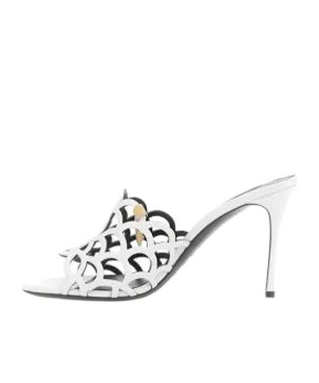 Sergio Rossi Round Head High-heeled Sandals In White