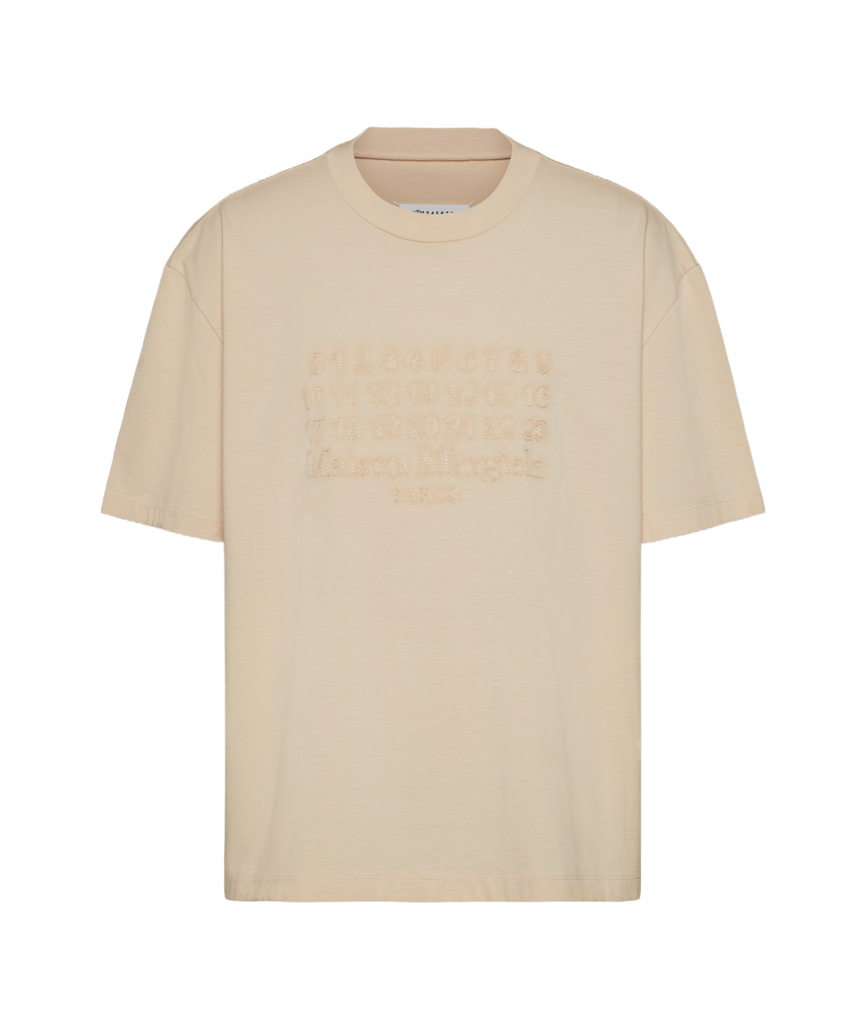 Maison Margiela Numbers-embroidered Cotton T-shirt In Nude