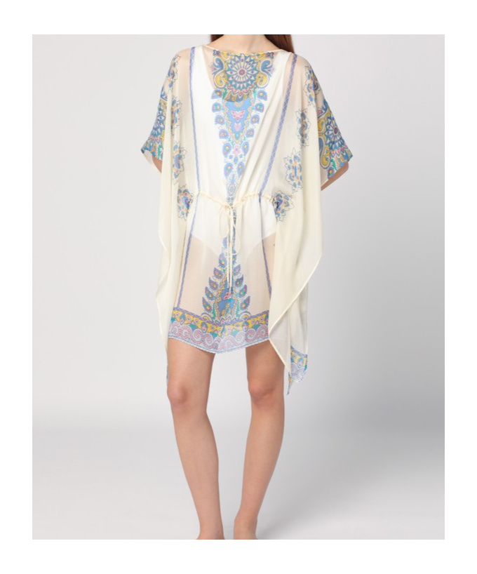 Etro Paisley-print Silk Asymmetric Poncho In Multicolor