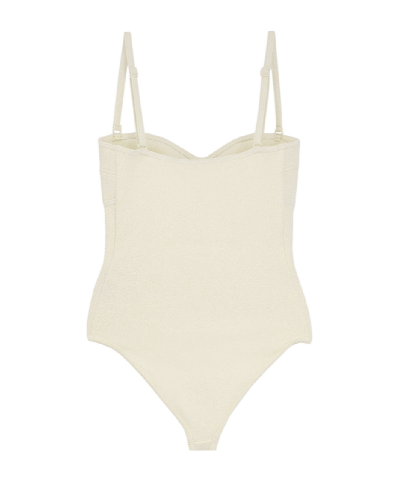 Bottega Veneta Textured Sleeveless Bustier Bodysuit In Neutral