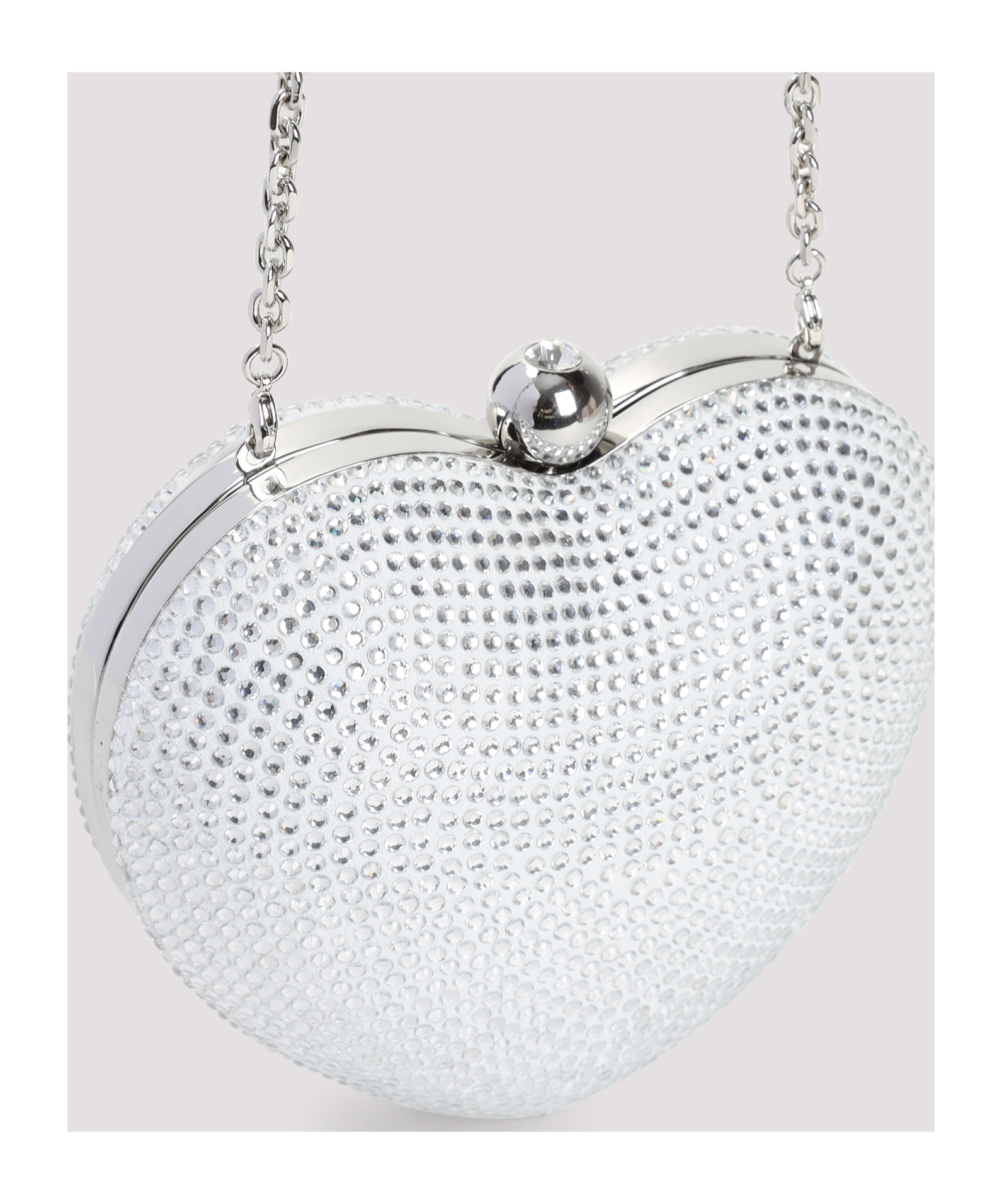 Machmach Crystal Heart Shoulder Bag In White