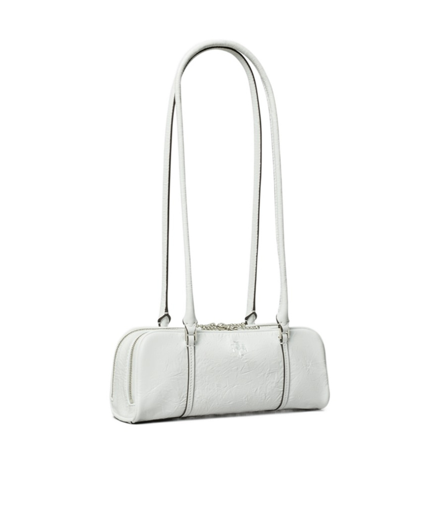 Tory Burch Mini Crinkle Leather Marshmallow Satchel