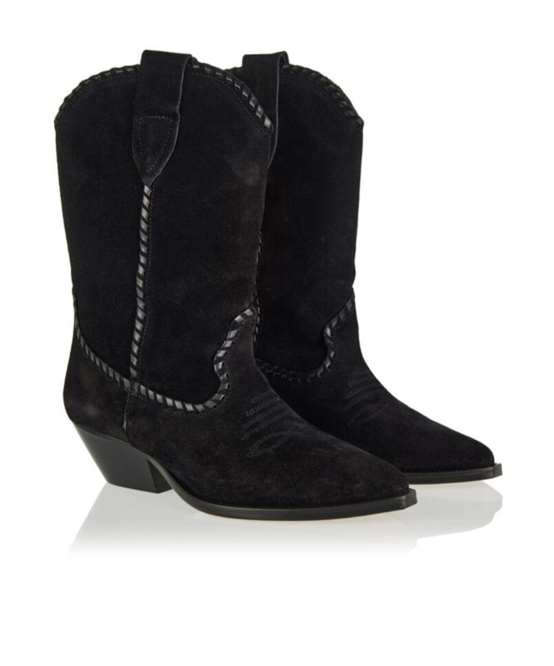 Isabel Marant Duerto Suede Short Boots In Black