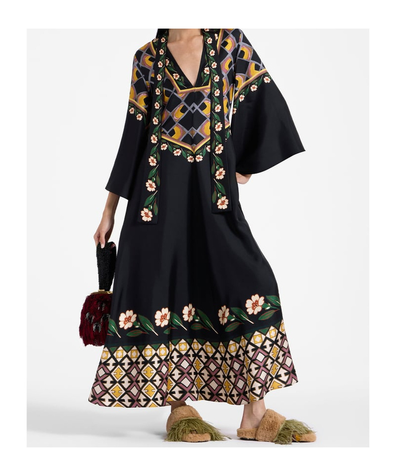 La Doublej Magnifico Silk Dress In Green