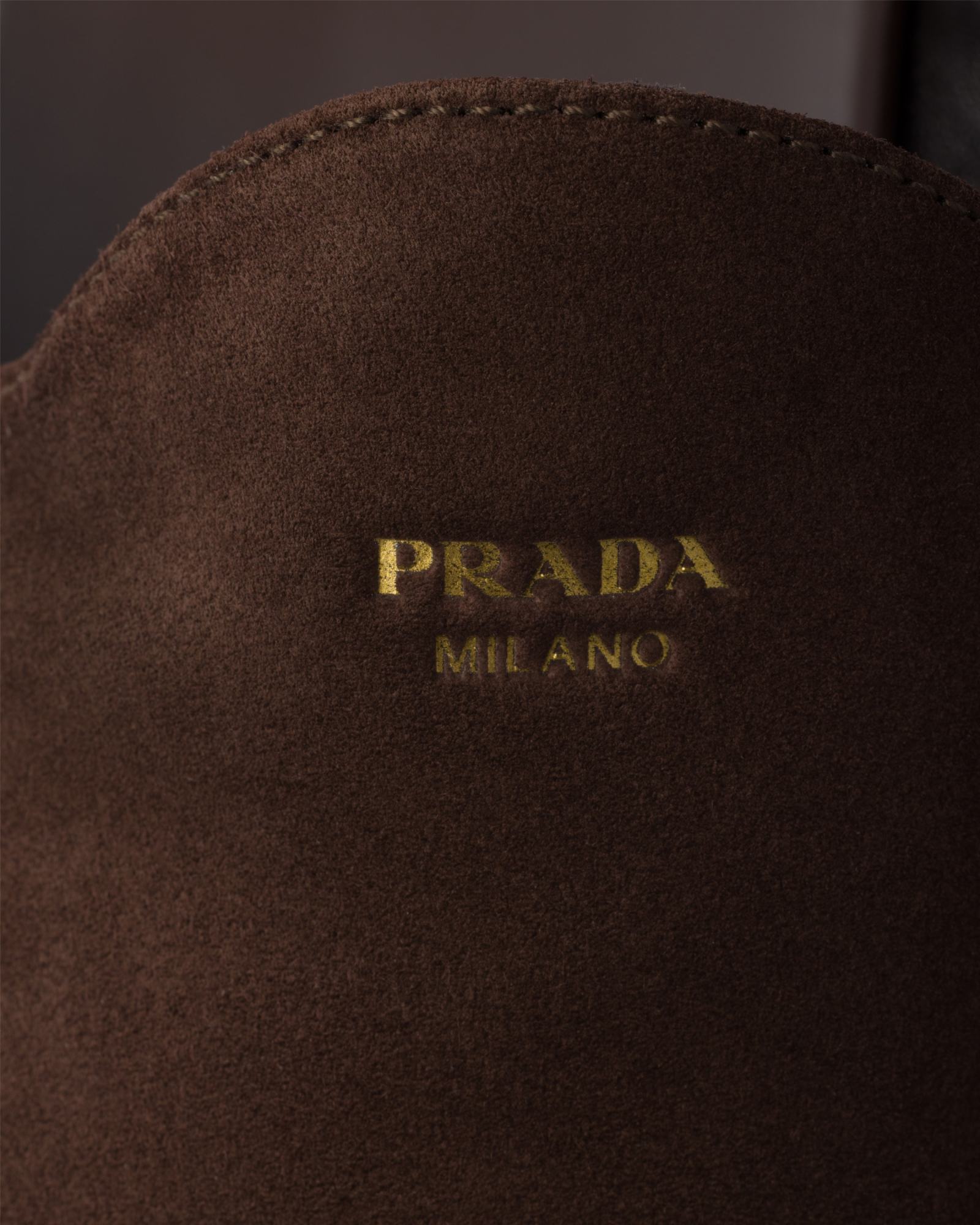 Prada Slip-on Suede Slippers In Brown