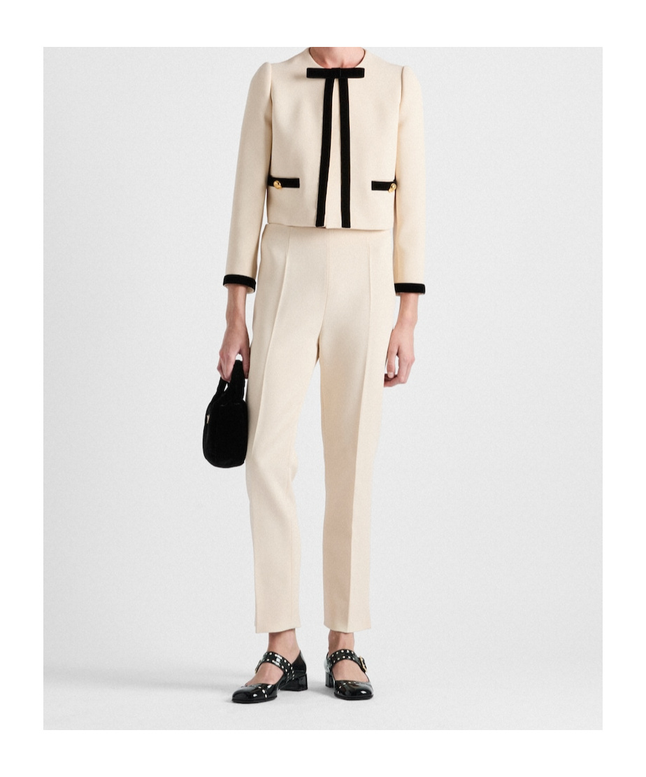 Prada Sablé Trousers In Natural
