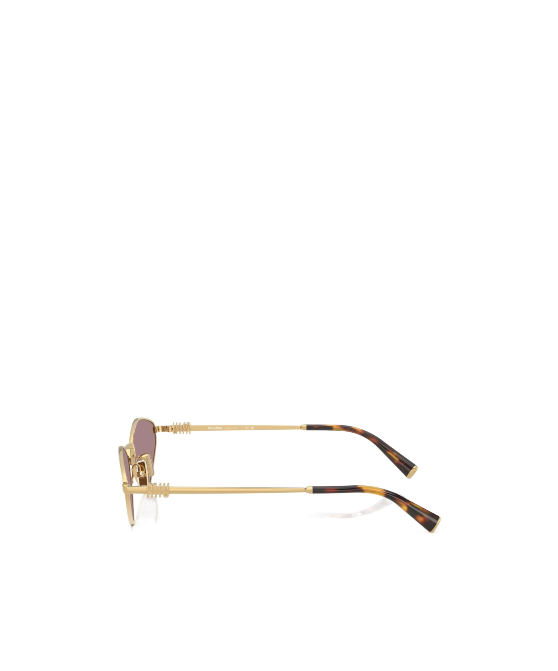 Miu Miu Metal Geometric Oval Sunglasses In Nude