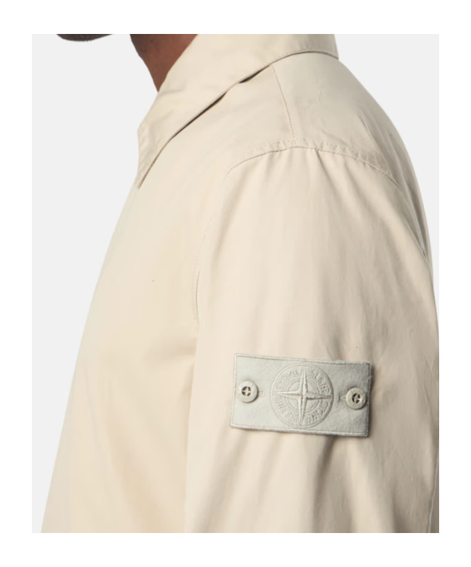 Stone Island Trench Coat With Natural Weather Barrier In Nude