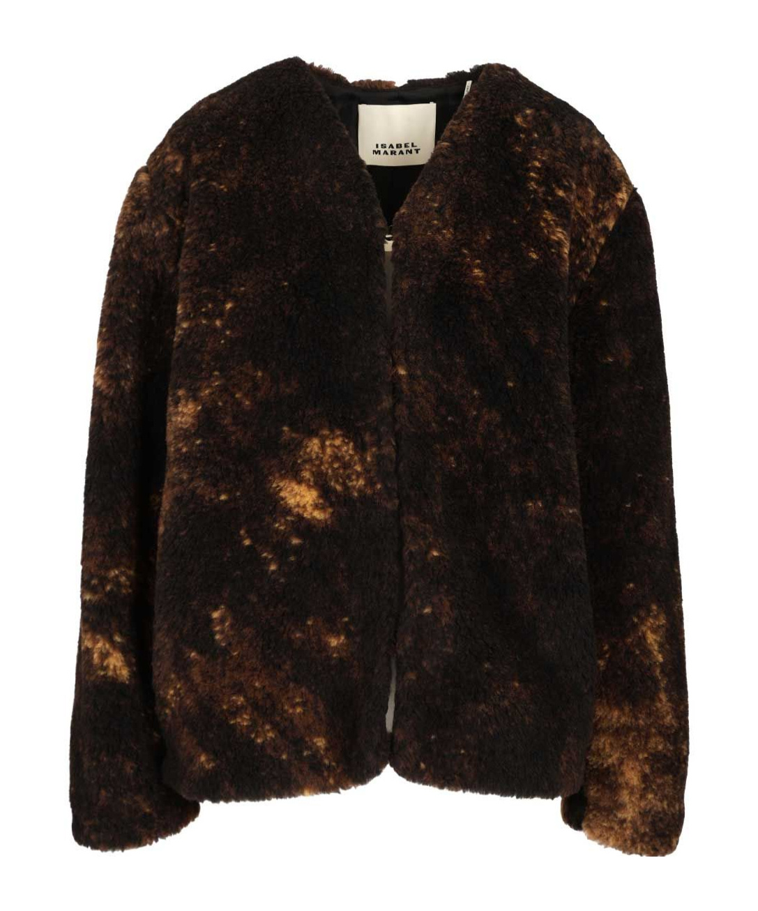Isabel Marant Agnela-gd Patina Furry Coat Jackets Brown In Black