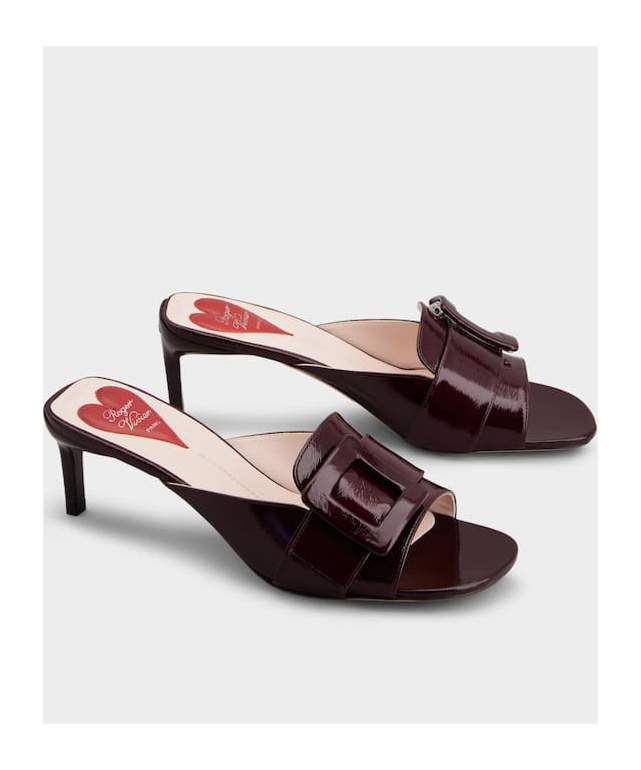 ROGER VIVIER VIV' CANARD MULES IN PATENT LEATHER
